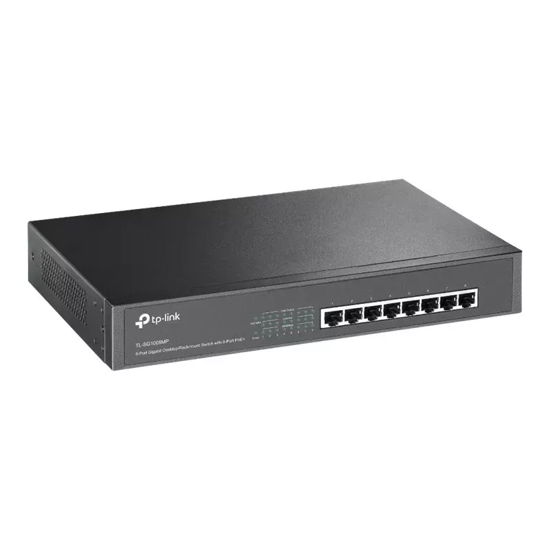 TP-Link TL-SG1008MP Nepārvaldāms Gigabitu Ethernet PoE+ Slēdzis (8 Porti, 126W Budžets, Melns)
