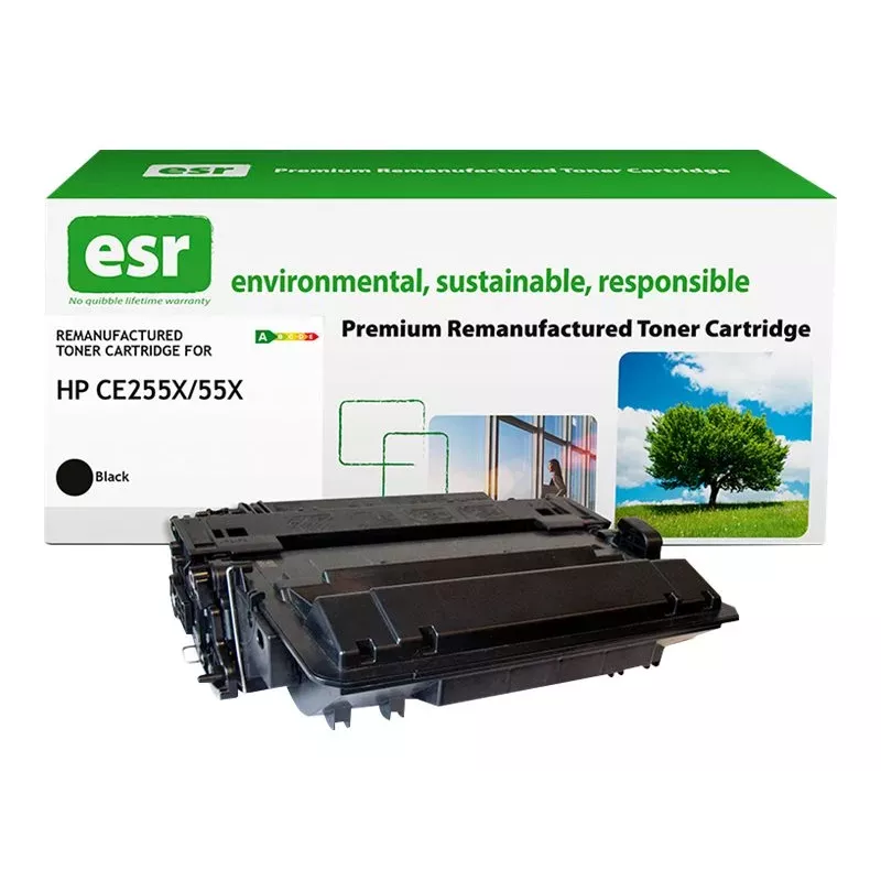 ESR Remanufactured Toner Cartridge Compatible with HP CE255X Black High Yield 18,000 Pages