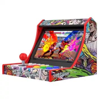 Subsonic Retro Arcade Arcade Stick / Fight Stick PC, PS3, PS4, Nintendo Switch, Xbox One, Xbox Series X/S, USB-A, 2,5 m kabelis, Melns/Sarkans