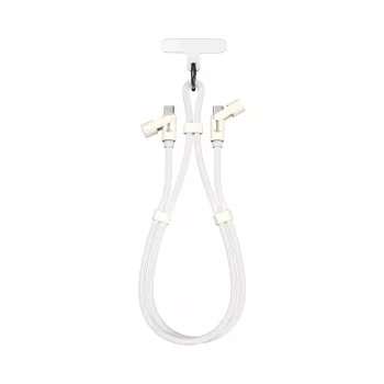 SBOX Lanyard White USB-C to USB-C kabelis 1,5m Balts