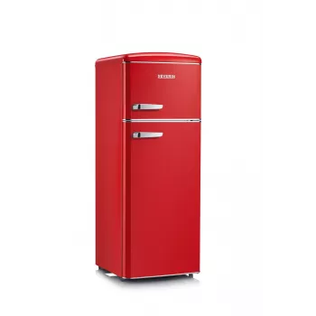 SEVERIN RKG 8930 Retro Red Ledusskapis ar saldētavu, 208 L, Energoklase E