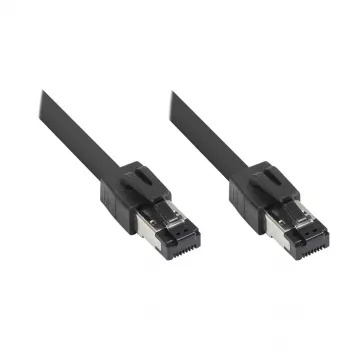 GoodConnections RNS® Cat.8.1 S/FTP Patch Cable, 0,5m, Black, LSZH, 40Gbit/s, 2000MHz
