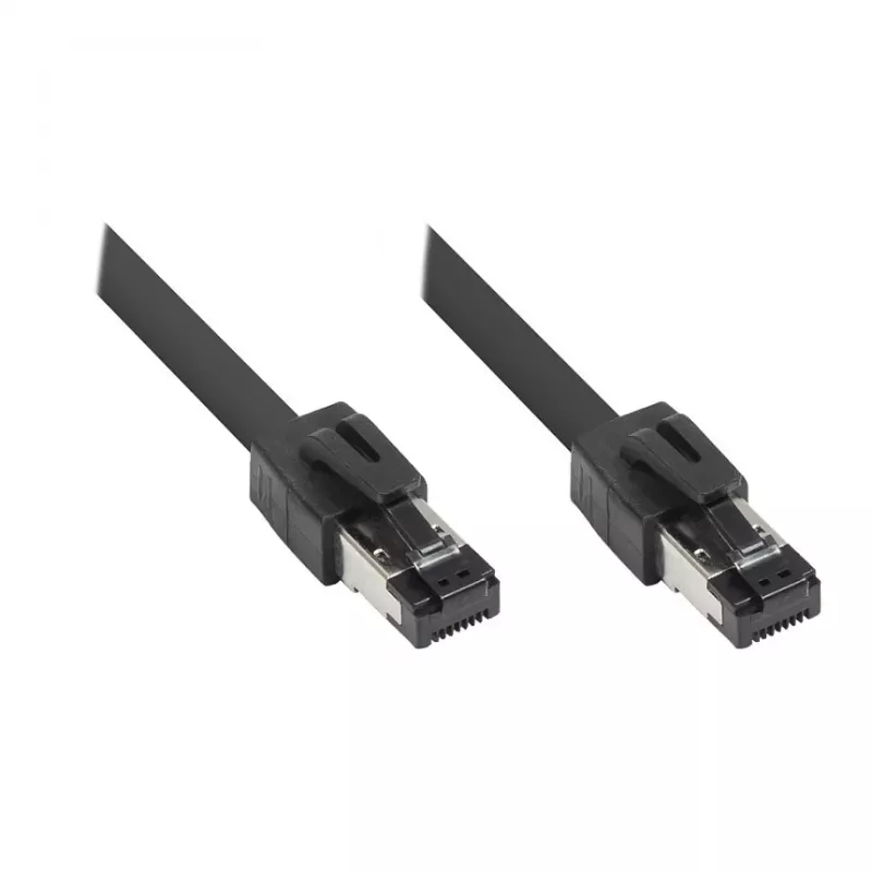 GoodConnections RNS® Cat.8.1 S/FTP Patch Cable, 0,5m, Black, LSZH, 40Gbit/s, 2000MHz