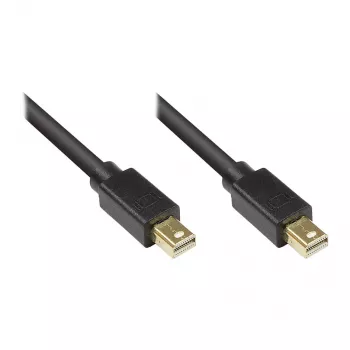 GoodConnections Mini DisplayPort 1.1 kabelis, vīrietis-vīrietis, apzeltīts, melns, 3m
