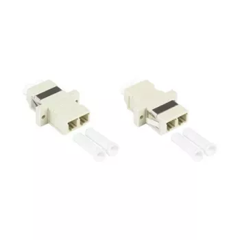 GoodConnections LC/UPC to LC/UPC Duplex Fiber Optic Adapter, OM2 Multimode, Ceramic Sleeve, Plastic Housing with Flange, Grey (LW-K202) | ITworkshop.lv