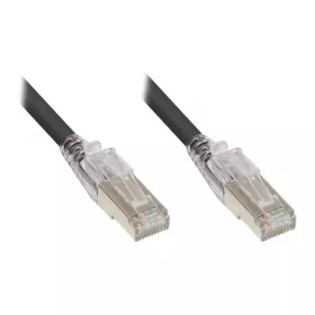 GoodConnections RNS® Patch Cable ar slēdzenes aizsardzību un fiksāciju, Cat. 6A, S/FTP, PiMF, bezhalogēna (LSZH), 500MHz, Melns, 2m