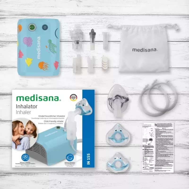 MEDISANA Inhalators IN 155 Kompresora Nebulizators Balts/Zils