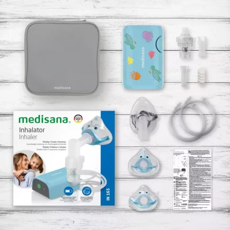 MEDISANA Inhalators IN 165 kompresoru nebulizators balts/zils