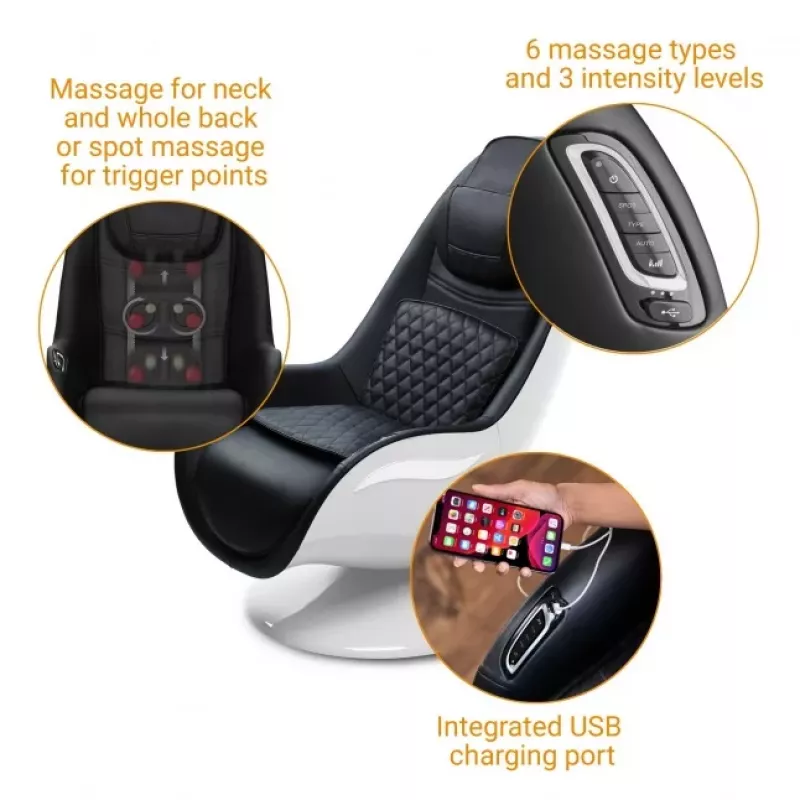 Medisana RS 660 Shiatsu Masāžas Krēsls ar Sildīšanu, Melns