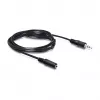 DELOCK Audio pagarinājuma kabelis 3,5mm ligzda-spraudnis 3m Melns