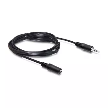 DELOCK Audio pagarinājuma kabelis 3,5mm ligzda-spraudnis 3m Melns