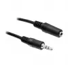 DELOCK Audio pagarinājuma kabelis 3,5mm ligzda-spraudnis 3m Melns