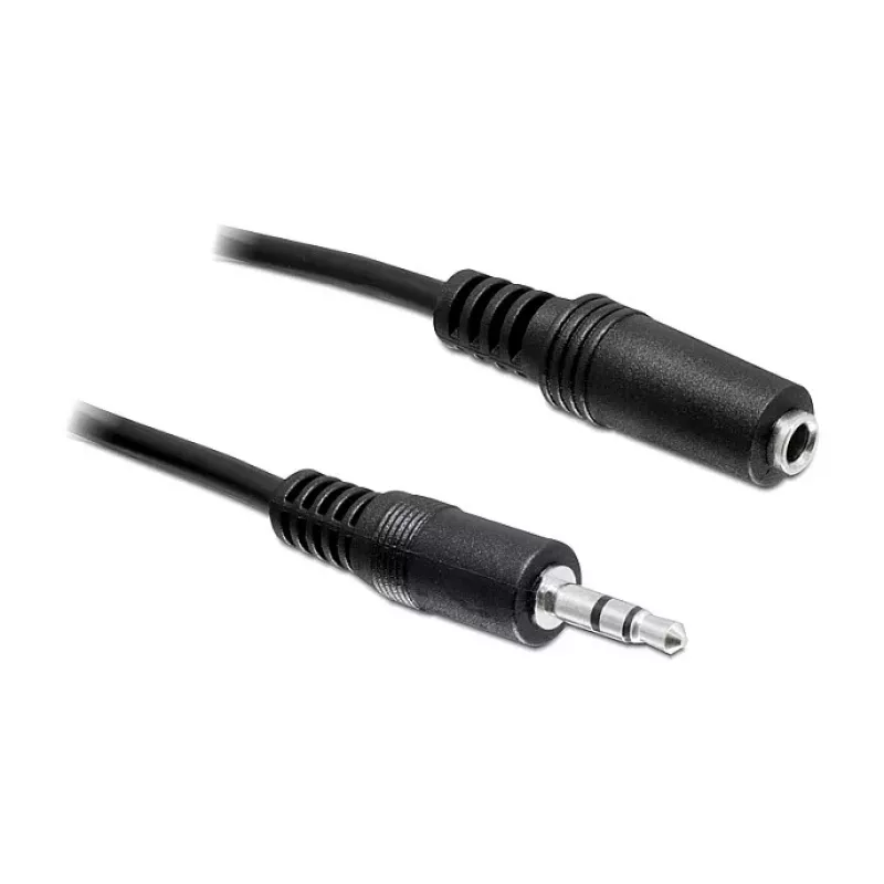DELOCK Audio pagarinājuma kabelis 3,5mm ligzda-spraudnis 3m Melns