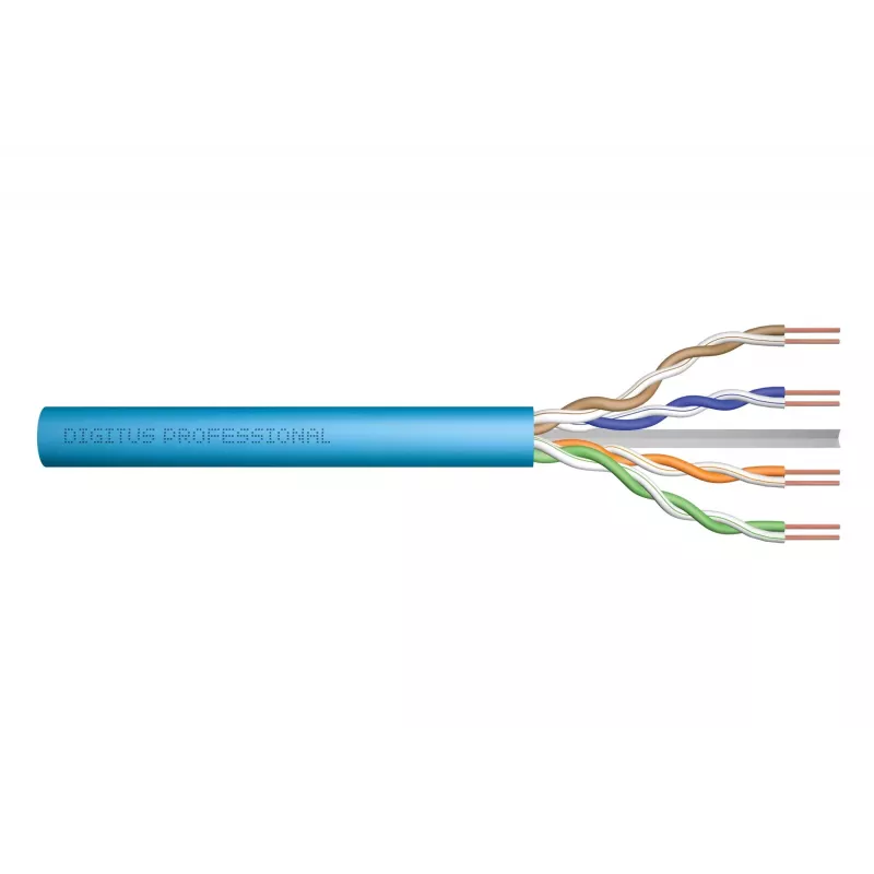 Instalācijas kabelis DIGITUS Cat.6A U/UTP B2ca AWG 23/1 LSOH 100m zils