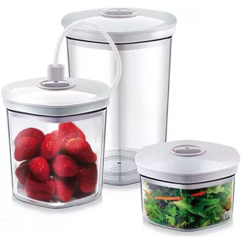 Caso Vacuum Canister Set 3-Piece White/Transparent 01260
