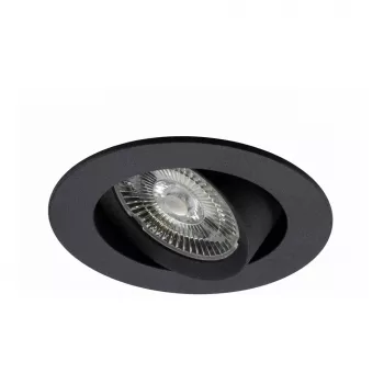 SYNERGY21 Helios LED Iegremdējamie Griestu Prožektori Melni Apaļi Pagriežami Silta Balta Gaisma 5W 400lm 2700K