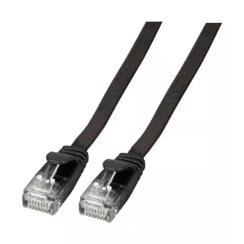 EFB RJ45 Flat Patch Cable Cat.6A U/UTP PVC 0,25m Black