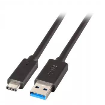 EFB Elektronik USB 3.2 Gen 1 SuperSpeed kabelis, Type-A vīrietis uz Type-C vīrietis, 3A, 5 Gbit/s, 0,5 m, Melns