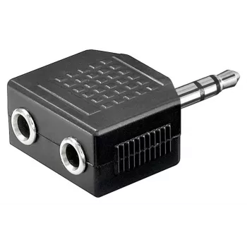 Goobay Headphone AUX Adapter 3,5 mm Jack 1-to-2 Splitter, 0,2 m, Melns