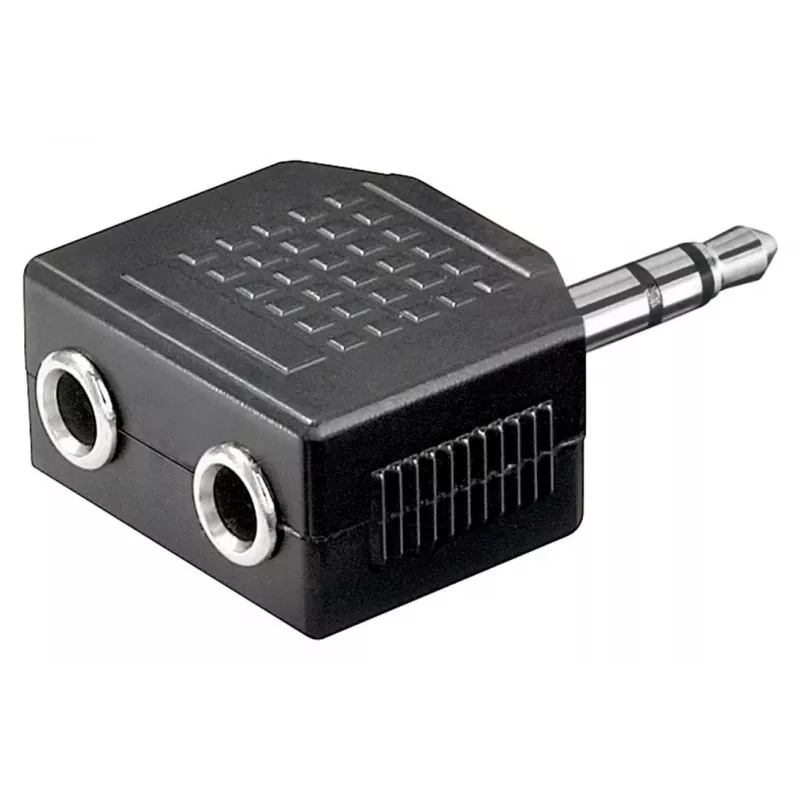Goobay austiņu AUX adapteris 3,5 mm Jack 1-uz-2 sadalītājs, 0,2 m, melns