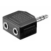 Goobay austiņu AUX adapteris 3,5 mm Jack 1-uz-2 sadalītājs, 0,2 m, melns