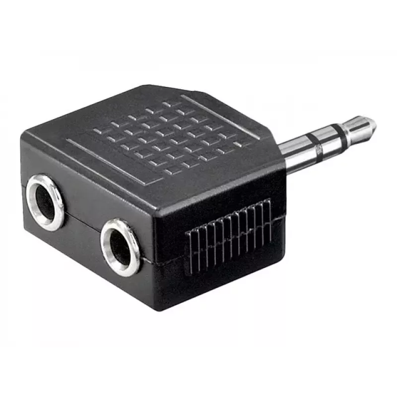 Goobay austiņu AUX adapteris 3,5 mm Jack 1-uz-2 sadalītājs, 0,2 m, melns