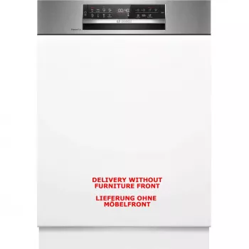 BOSCH SMI6ECS12E Serie 6 daļēji integrējamā trauku mazgājamā mašīna (birstēts nerūsējošais tērauds, 60 cm, Home Connect)