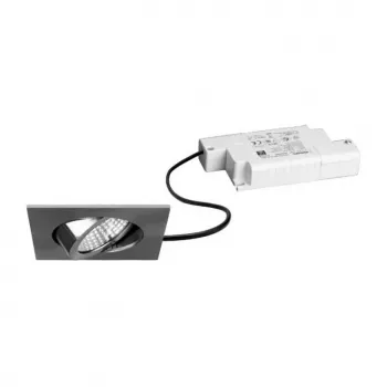 Brumberg 39365153 BB05 LED iebūvējamo gaismekļu komplekts, kvadrātisks, niķeļa krāsas, 6 W, 230 V, 3000 K (830), aptumšojams ar fāzes regulatoru, pagriežams