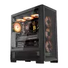 DarkFlash AIRNOVA Big Tower datora korpuss, E-ATX, 3 x 120 mm ventilatori, USB-C Gen2, melns