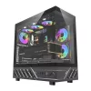 DarkFlash DS950 ATX datora korpuss, 270° panorāmas skats, USB-C 3.2 Gen 2, 6 ventilatori, melns