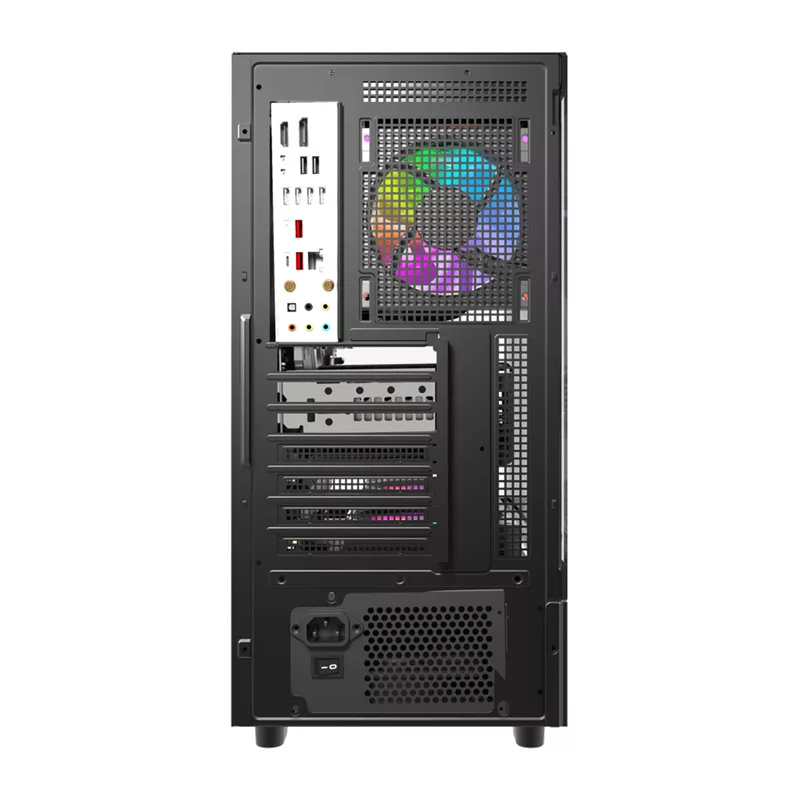 DarkFlash DS950 ATX datora korpuss, 270° panorāmas skats, USB-C 3.2 Gen 2, 6 ventilatori, melns