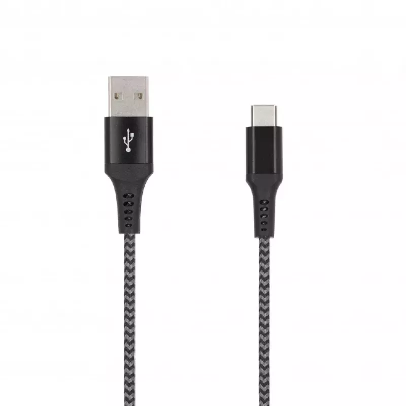 SEEK TOTI USB-A uz USB-C 2m pīts kabelis 2A, melns/Space Grey