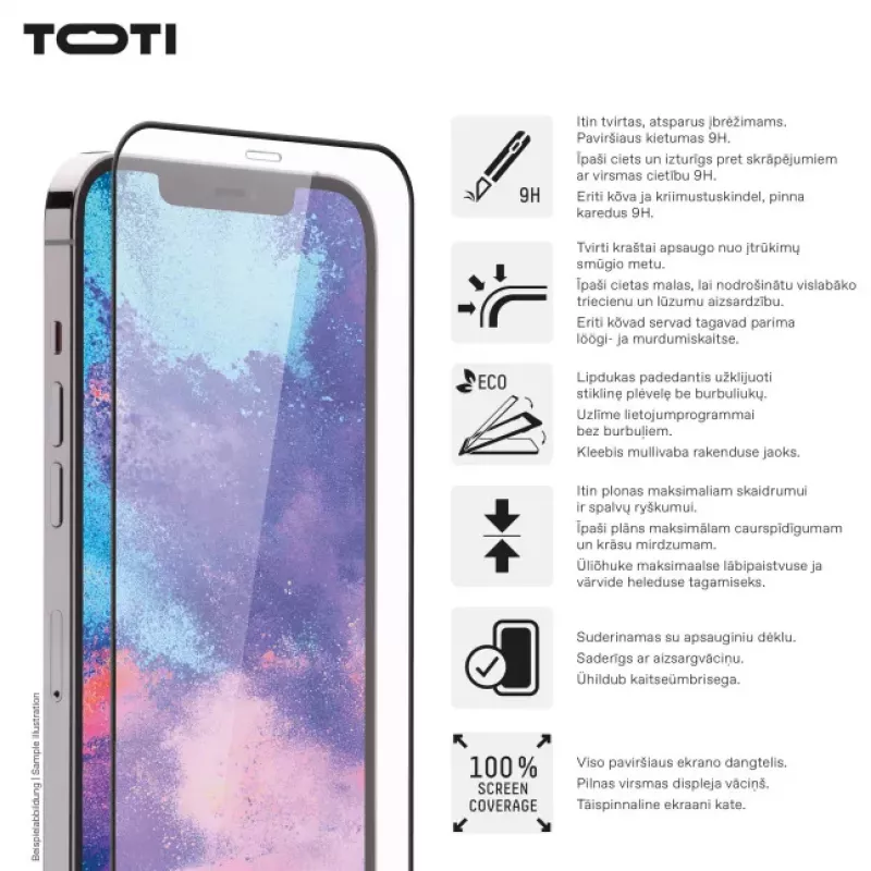 TOTI PREMIUM Premium Tempered Screen Protector Glass 3D Full Cover for Apple iPhone 16 Pro Max