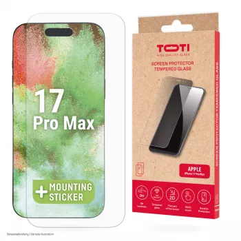 TOTI Rūdītais Stikls 2D Ekrāna Aizsargs Pilnam Pārklājumam iPhone 17 Pro Max Caurspīdīgs