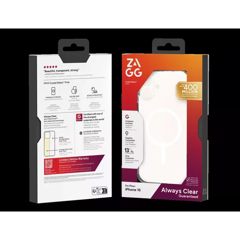 ZAGG Protection Bundle for iPhone 16: Case with MagSafe and Screen Protector