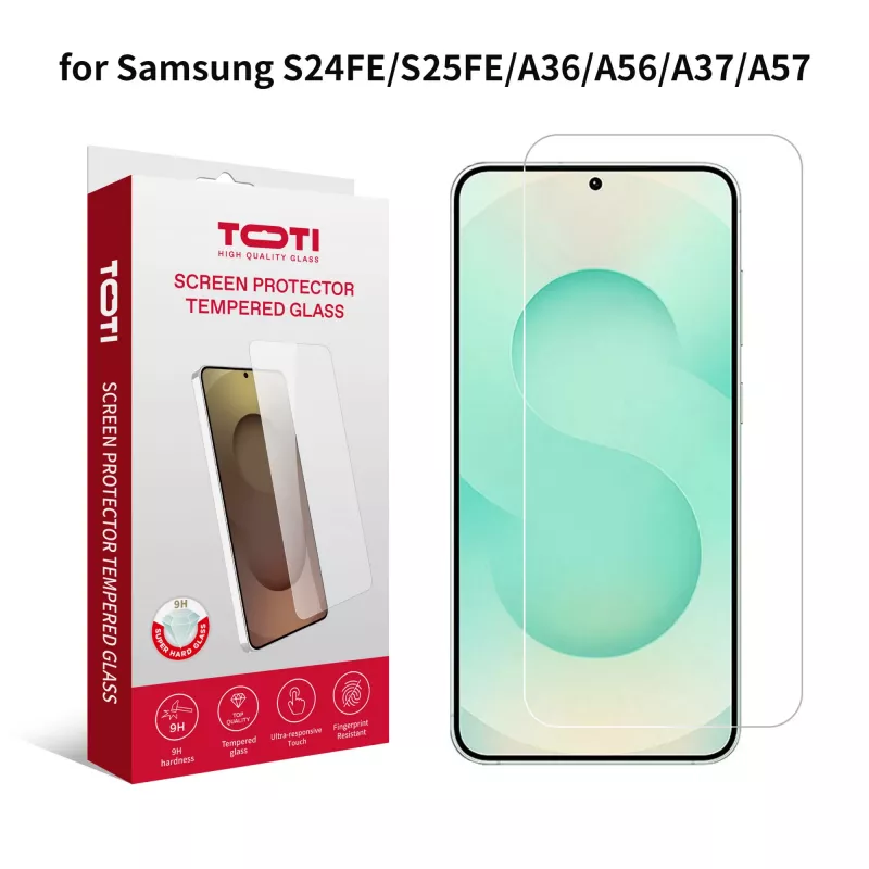 TOTI Tempered Glass 2D Screen Protector for Samsung Galaxy S24 FE/S25 FE/A36/A56/A37/A57/A27