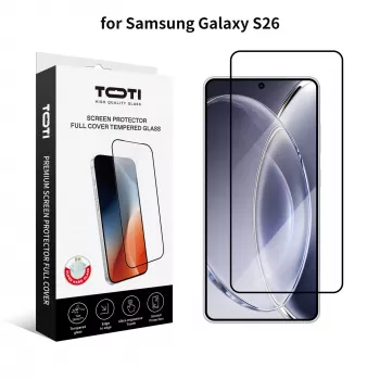 TOTI PREMIUM Rūdītais stikls 2.5D Ekrāna aizsargs Pilns Pārklājums Samsung Galaxy S26