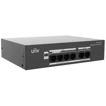 POE LANG NSW2100-6GT-POE-IN 6 Portu PoE+ slēdzis ar 4×10/100Mbps PoE, 1 Gigabit augšupielādes portu, 1 SFP, 60W budžetu, neaparvaldāms, galda/sienas montāžai