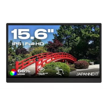 JAPANNEXT JN-MD-i156F-T-LE 15,6 inch IPS Full HD Touchscreen Portable Monitor ar Mini HDMI, USB-C, Iebūvētiem Skaļruņiem, Melns