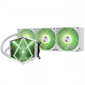 TRYX STAGE ARGB 360 AIO Liquid CPU Cooler, Dual IPS Display - 360mm, White