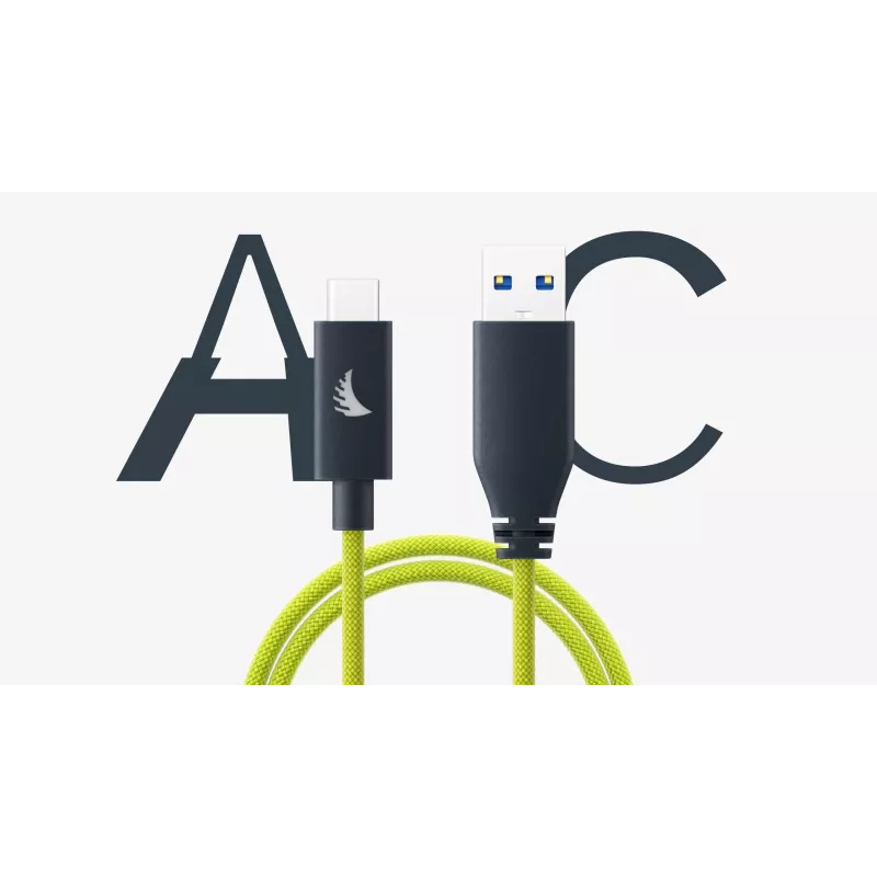 Angelbird USB-A – C 3.2 Solid Flex Cable Lime 1 ft UAC3SFL32
