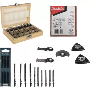 Makita P-84844 Kokapstrādes Piederumu Komplekts (10 daļas) Daudzinstrumentiem