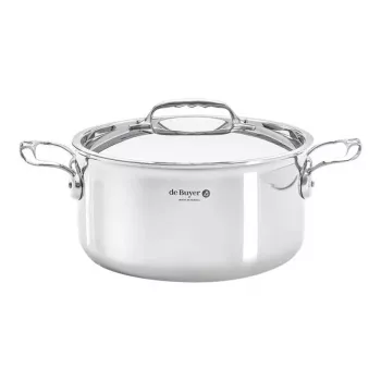 De Buyer Affinity Saucepot Stainless Steel ar vāku 24 cm