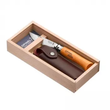 Opinel No. 08 Carbon Folding Knife ar dižskābarža rokturi - 8,5 cm asmens