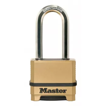 Master Lock 175EURDLH Kombinācijas atslēga ar 4 ciparu kodu, cinka korpuss, rūdīts tērauds, gara važa, 50 mm korpusa platums, 8 mm važas diametrs, 63 mm vertikālais attālums, 24 mm horizontālais attālums, iekštelpām/ārtelpām