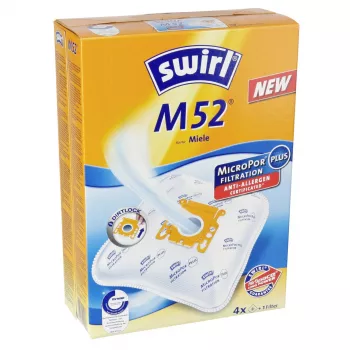 Swirl M 52 MicroPor Plus putekļsūcēja maisiņi (4 iepakojumā) ar filtriem