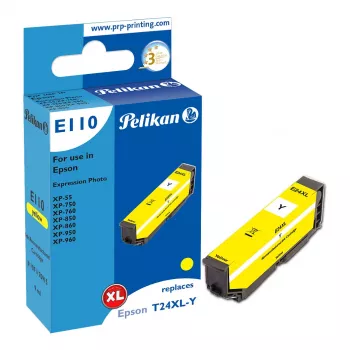 Pelikan E110 saderīga dzeltena tintes kasetne High Yield (XL) Epson Expression Photo XP-55/XP-750/XP-760/XP-850/XP-860/XP-950/XP-960 - 1 iepakojums