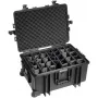 B&W Outdoor Case Type 6800 cietā apvalka koferis ar dalītāju sistēmu, melns