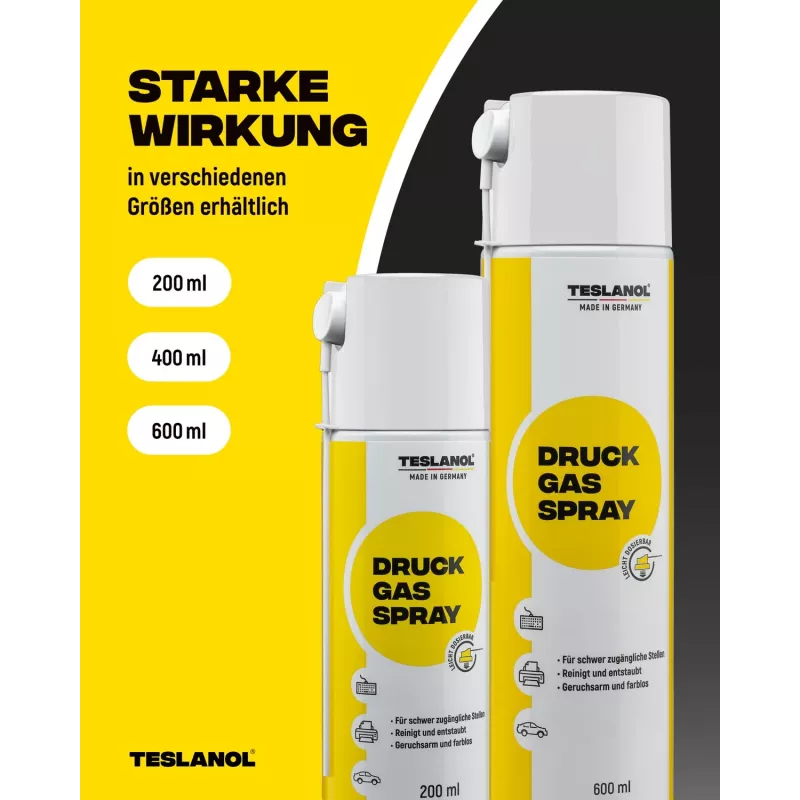 Teslanol Compressed Air Spray 400ml for Electronics