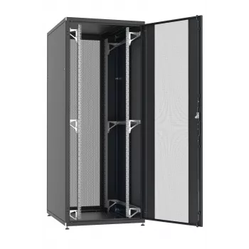 EFB 19 collu serveru skapis PRO 47U 600x1200 mm, 1-durvju perforēta priekšējā durvis, 2-durvju aizmugurējās durvis, RAL 7035